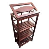 Wooden Cookbook Stand with Adjustable Shelf Design