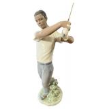 Lladro Porcelain Figurine - Golfer in Swing Pose