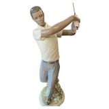 Lladro Porcelain Figurine - Golfer in Swing Pose