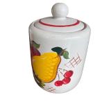 Vintage Ceramic Canister with Fruit Design