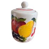 Vintage Ceramic Canister with Fruit Design