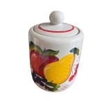 Vintage Ceramic Canister with Fruit Design