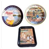 Set of 3 Vintage Beer Advertising Trays