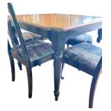 Dining Set with Table and 4 Chairs, Black Wood Finish