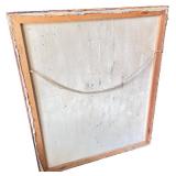 Abstract Blue and Gold Architecture Painting on Canvas