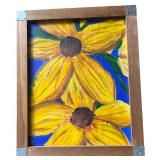Collection of Sunflower Paintings in Various Frames - Including a signed print by Robert Lewis
