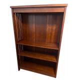 Wooden Bookshelf with Open Sides and Three Shelves