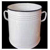 Vintage Enamelware Lidded Bucket with Handles