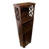 Vintage Wooden Bookshelf with Ornate Side Carvings