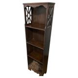 Vintage Wooden Bookshelf with Ornate Side Carvings
