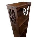 Vintage Wooden Bookshelf with Ornate Side Carvings