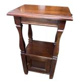 Wooden Side Table with Storage Cabinet
