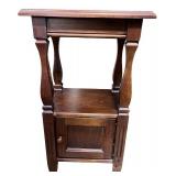 Wooden Side Table with Storage Cabinet