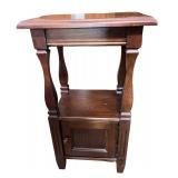 Wooden Side Table with Storage Cabinet