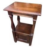 Wooden Side Table with Storage Cabinet