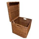 Woven Storage Basket with Lid and Handles
