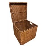 Woven Storage Basket with Lid and Handles