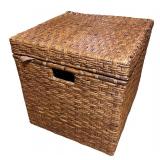 Woven Storage Basket with Lid and Handles