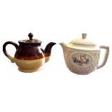 Set of 2 Vintage Ceramic Teapots with Unique Designs