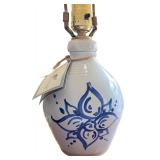 Red Wing Pottery Table Lamp with Floral Design