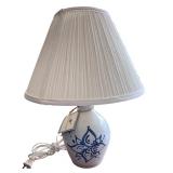 Red Wing Pottery Table Lamp with Floral Design