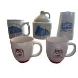 Set of 5 Commemorative Red Wing Pottery Jugs and Mugs