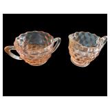 Elegant Pink Depression Glass Serving Set