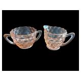 Elegant Pink Depression Glass Serving Set