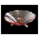 Set of 5 Pink Depression Glass Pieces - Plates, Compote, Vase