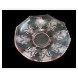 Set of 5 Pink Depression Glass Pieces - Plates, Compote, Vase