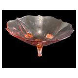 Set of 5 Pink Depression Glass Pieces - Plates, Compote, Vase