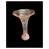 Set of 5 Pink Depression Glass Pieces - Plates, Compote, Vase