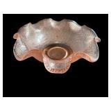 Set of 5 Pink Depression Glass Pieces - Plates, Compote, Vase