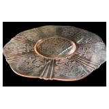 Set of 5 Pink Depression Glass Pieces - Plates, Compote, Vase