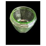 Collection of Intricate Green Depression Glassware with Butter Dish and Biscuit Jar