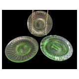 Collection of Vintage Green Depression Glass Pieces