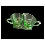 Collection of Vintage Green Depression Glass Pieces