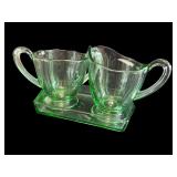Collection of Vintage Green Depression Glass Pieces