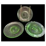 Collection of Vintage Green Depression Glass Pieces
