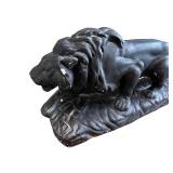 Lion Statue with Weathered Patina