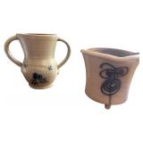 Red Wing Pottery Christmas 2002 Mug and Limited Edition Vase Set