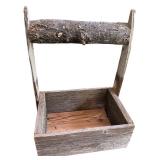 Wooden Caddy with Vintage Collectibles