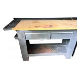 Craftsman Workbench with Drawers and Storage Shelf