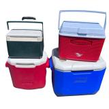 Set of 4 Rubbermaid Coolers in Various Sizes