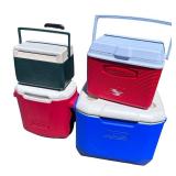 Set of 4 Rubbermaid Coolers in Various Sizes