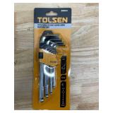Tolsen 9pcs Hex Ball Long Arm Set