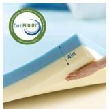 ZINUS 4 Inch Green Tea Cooling Gel Memory Foam Mattress Topper, Cooling Gel Foam, Pressure-Relieving Design, King