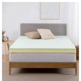 ZINUS 3 Inch Green Tea Memory Foam Mattress Topper, Pressure-Relieving Layers, CertiPUR-US Certified, King