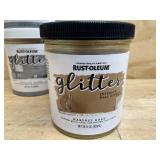 RUST-OLEUM Lot of 4 28oz Containers of Glitter Paint - Harvest Gold / Sterling Silver