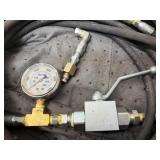 516313D1 1/4" Hydraulic Hose with pressure gauge
